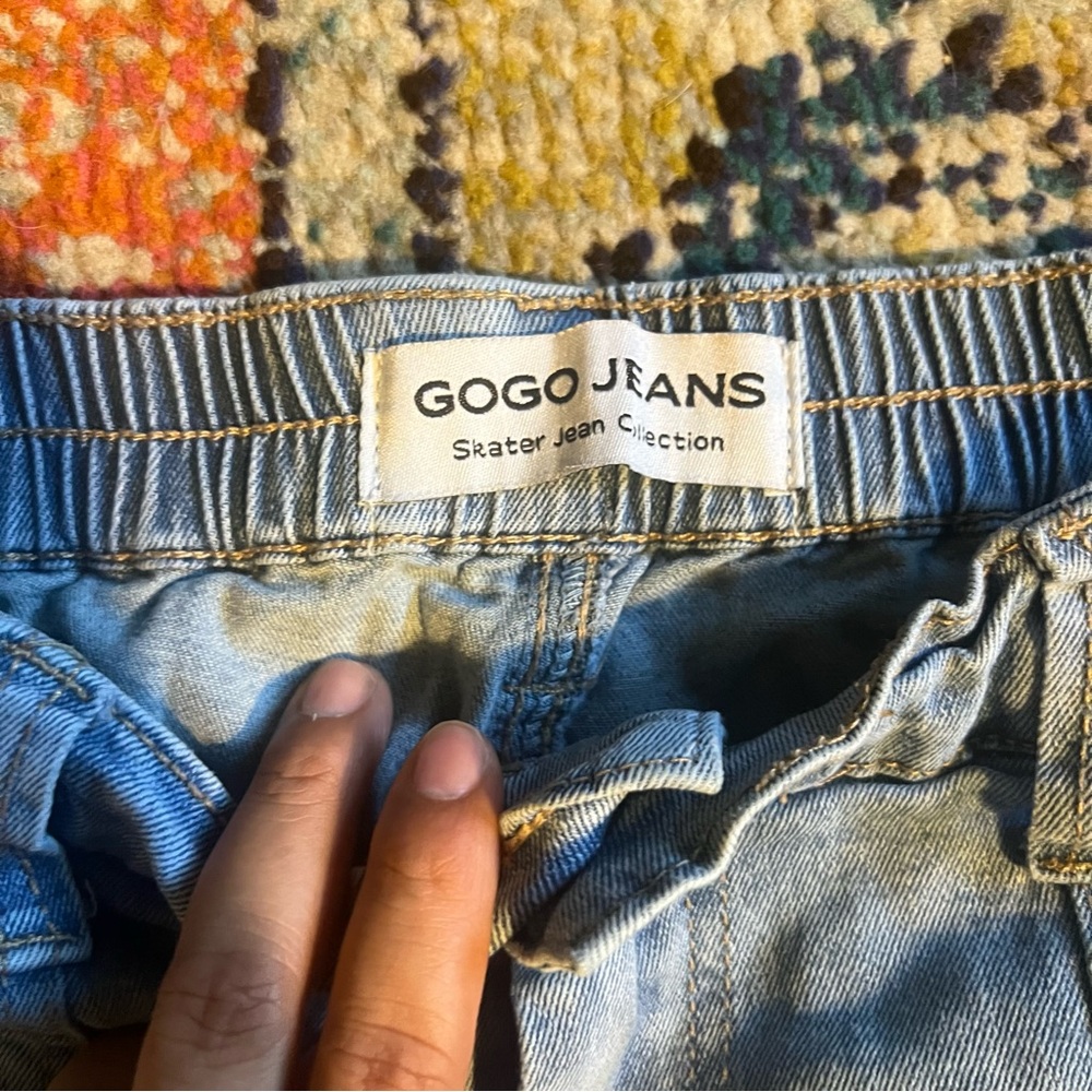 Gogo Blue Washed Out Cargo Jeans 13-31 - Picture 2 of 6